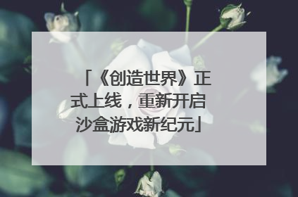 《创造世界》正式上线，重新开启沙盒游戏新纪元