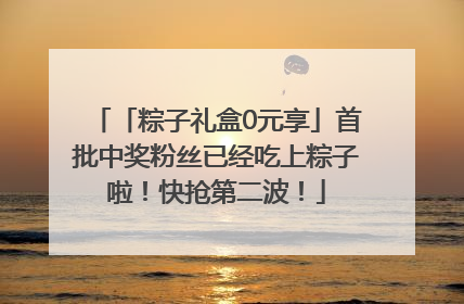 「粽子礼盒0元享」首批中奖粉丝已经吃上粽子啦！快抢第二波！