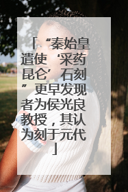 “秦始皇遣使‘采药昆仑’石刻”更早发现者为侯光良教授，其认为刻于元代