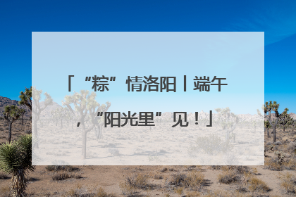 “粽”情洛阳丨端午，“阳光里”见！