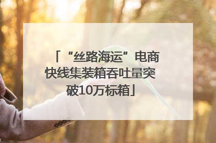 “丝路海运”电商快线集装箱吞吐量突破10万标箱