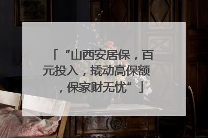 “山西安居保，百元投入，撬动高保额，保家财无忧”