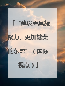 “建设更具凝聚力、更加繁荣的东盟”（国际视点）