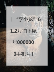 “李小龙”61.2万拍下尾号0000000手机号