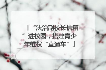 “法治副校长信箱”进校园，搭建青少年维权“直通车”