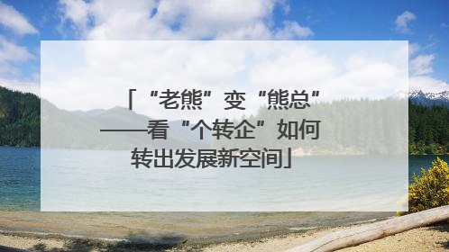 “老熊”变“熊总”——看“个转企”如何转出发展新空间