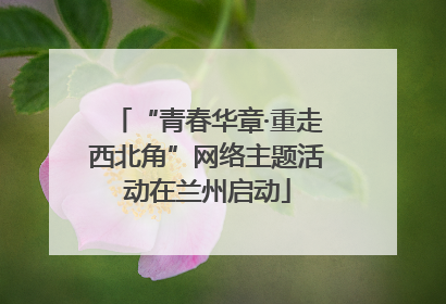 “青春华章·重走西北角”网络主题活动在兰州启动