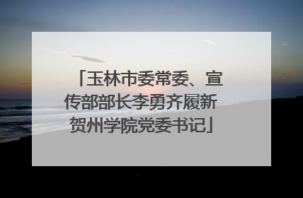 玉林市委常委、宣传部部长李勇齐履新贺州学院党委书记