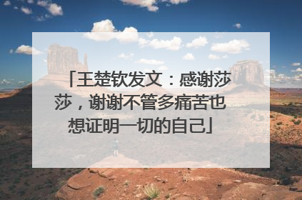 王楚钦发文：感谢莎莎，谢谢不管多痛苦也想证明一切的自己