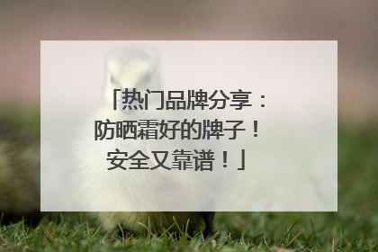 热门品牌分享：防晒霜好的牌子！安全又靠谱！