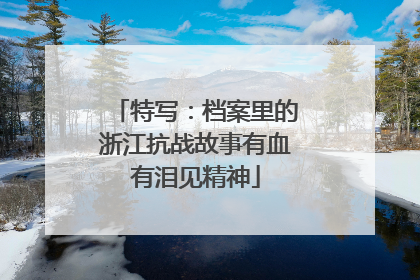 特写：档案里的浙江抗战故事有血有泪见精神