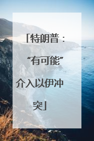 特朗普：“有可能”介入以伊冲突