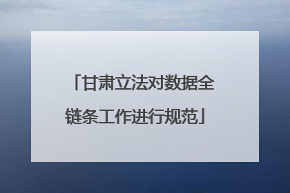 甘肃立法对数据全链条工作进行规范