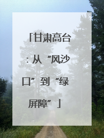 甘肃高台：从“风沙口”到“绿屏障”