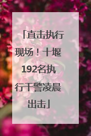 直击执行现场！十堰192名执行干警凌晨出击