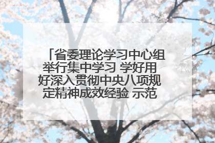 省委理论学习中心组举行集中学习 学好用好深入贯彻中央八项规定精神成效经验 示范带头持续推动全省学习教育走深走实