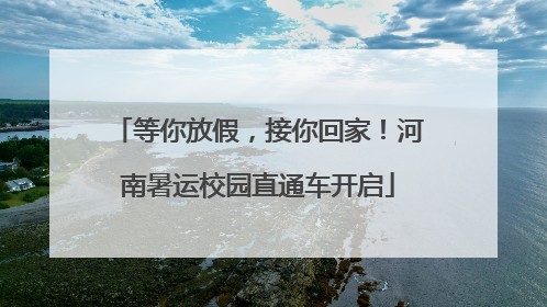 等你放假，接你回家！河南暑运校园直通车开启