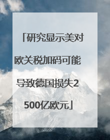 研究显示美对欧关税加码可能导致德国损失2500亿欧元
