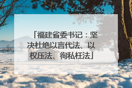 福建省委书记：坚决杜绝以言代法、以权压法、徇私枉法