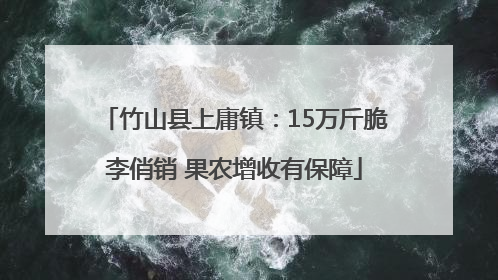 竹山县上庸镇：15万斤脆李俏销 果农增收有保障
