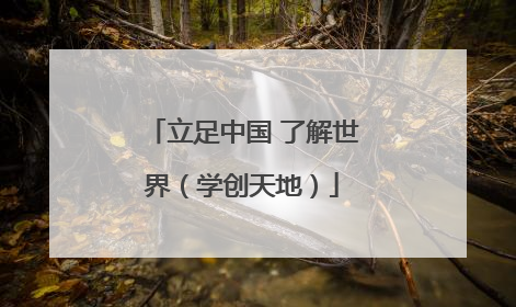 立足中国 了解世界（学创天地）