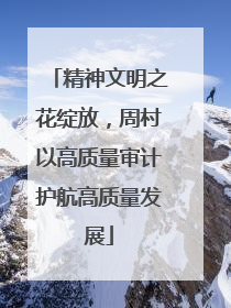 精神文明之花绽放，周村以高质量审计护航高质量发展