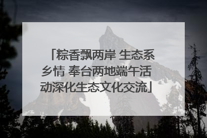 粽香飘两岸 生态系乡情 奉台两地端午活动深化生态文化交流
