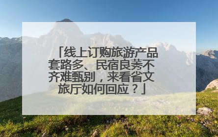 线上订购旅游产品套路多、民宿良莠不齐难甄别，来看省文旅厅如何回应？