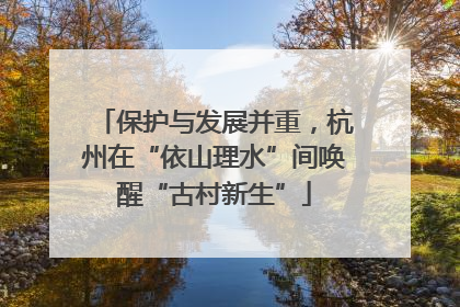保护与发展并重，杭州在“依山理水”间唤醒“古村新生”