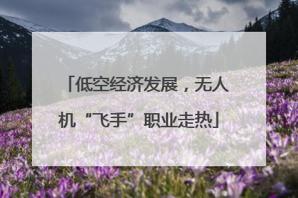 低空经济发展，无人机“飞手”职业走热