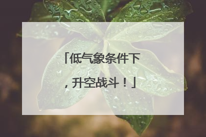 低气象条件下，升空战斗！