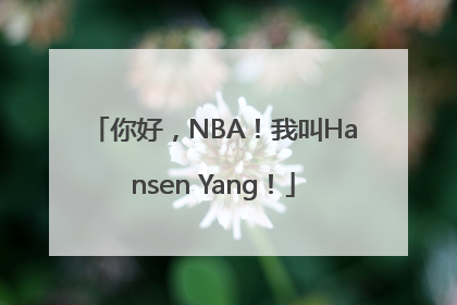 你好，NBA！我叫Hansen Yang！