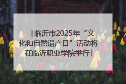 临沂市2025年“文化和自然遗产日”活动将在临沂职业学院举行