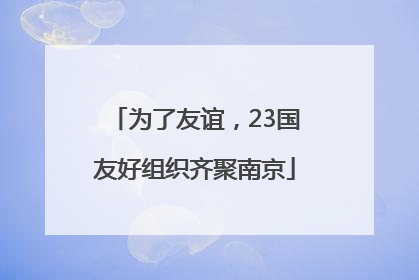 为了友谊，23国友好组织齐聚南京