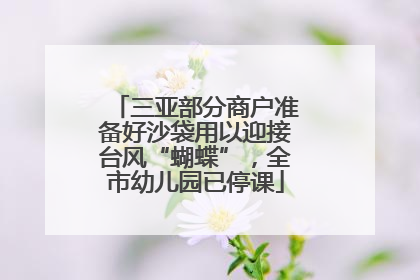 三亚部分商户准备好沙袋用以迎接台风“蝴蝶”，全市幼儿园已停课