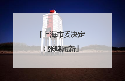 上海市委决定：张鸣履新