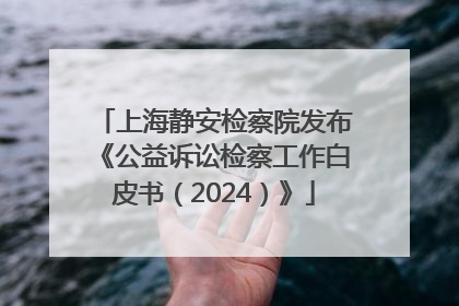 上海静安检察院发布《公益诉讼检察工作白皮书（2024）》
