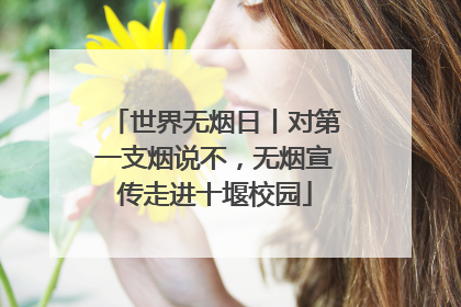 世界无烟日丨对第一支烟说不，无烟宣传走进十堰校园
