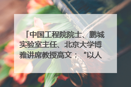 中国工程院院士、鹏城实验室主任、北京大学博雅讲席教授高文：“以人为本 智能向善” 推动文化与科技相生相促｜聚焦2025文化强国建设高峰论坛