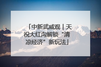 中新武威观｜天祝大红沟解锁“清凉经济”新玩法