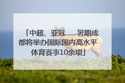中超、亚冠……暑期成都将举办国际国内高水平体育赛事10余项