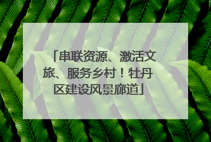 串联资源、激活文旅、服务乡村！牡丹区建设风景廊道