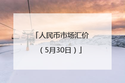 人民币市场汇价（5月30日）