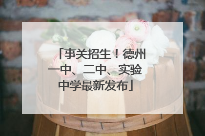 事关招生！德州一中、二中、实验中学最新发布