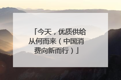 今天，优质供给从何而来（中国消费向新而行）