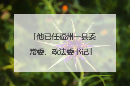 他已任福州一县委常委、政法委书记