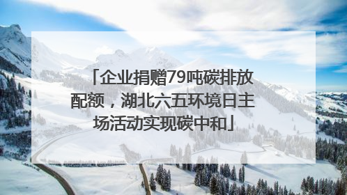 企业捐赠79吨碳排放配额，湖北六五环境日主场活动实现碳中和