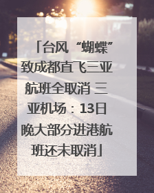 台风“蝴蝶”致成都直飞三亚航班全取消 三亚机场：13日晚大部分进港航班还未取消