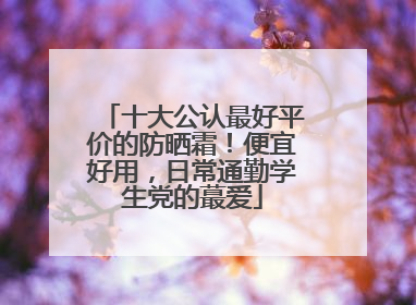 十大公认最好平价的防晒霜！便宜好用，日常通勤学生党的蕞爱