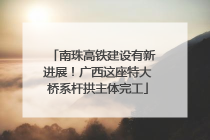 南珠高铁建设有新进展！广西这座特大桥系杆拱主体完工